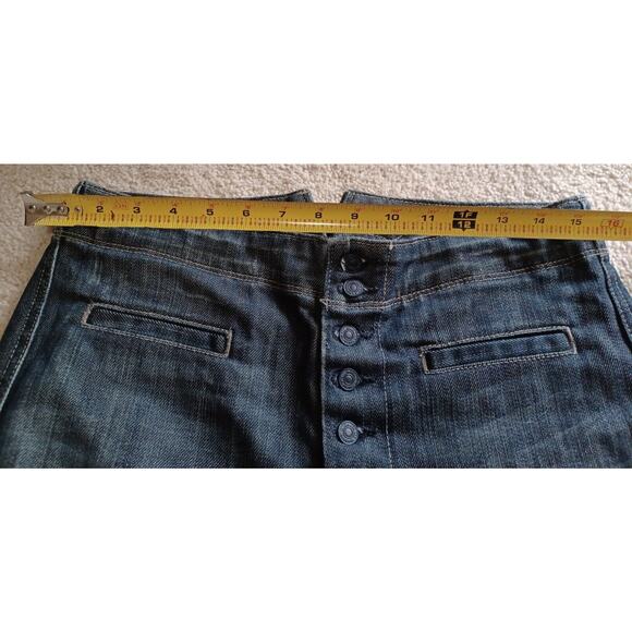 7 FOR ALL MANKIND Button Fly Wide Flare Boot Leg Jeans Size 29 - Picture 5 of 7
